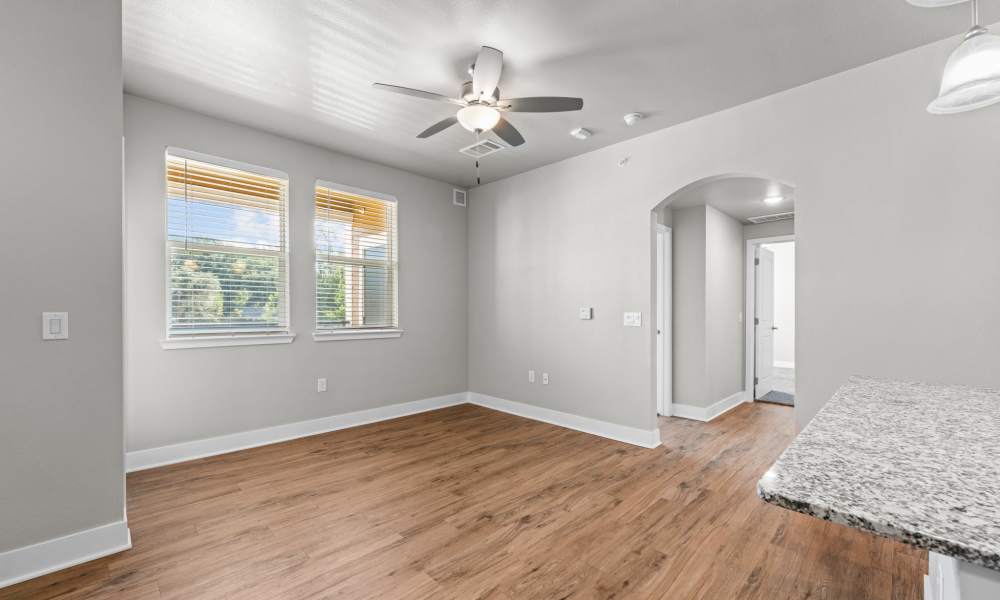 Living area with a ceiling fan at Cedar Springs in Corsicana, Texas