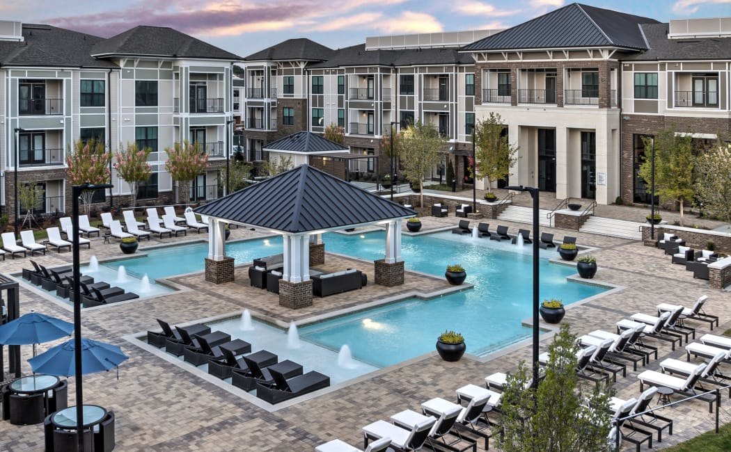 pool area at Juncture in Alpharetta