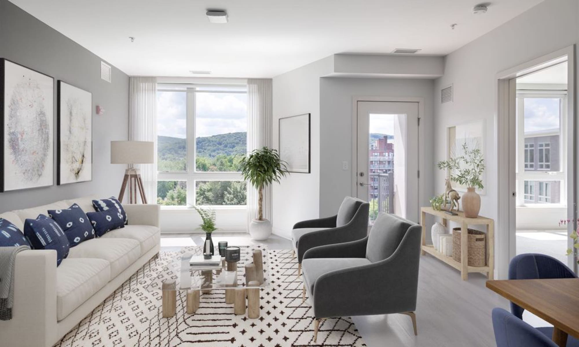 50 Front Luxury Apartments view of living room in Binghamton, NY