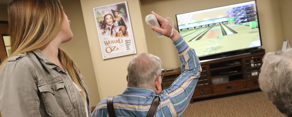 Residents playing games at The Springs at Missoula in Missoula, Montana