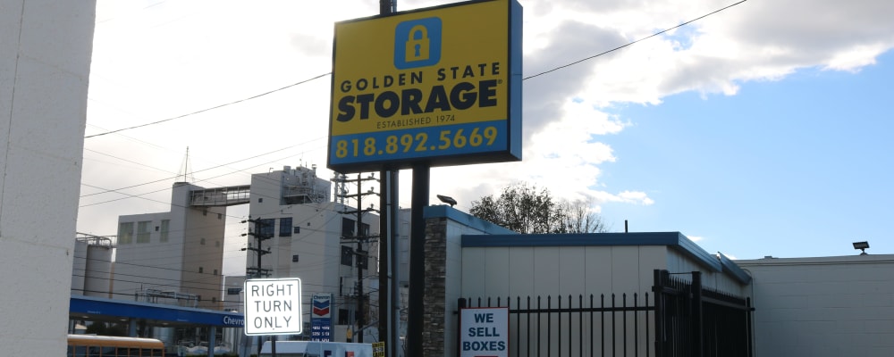 Signage at Golden State Storage - Roscoe in North Hills, California