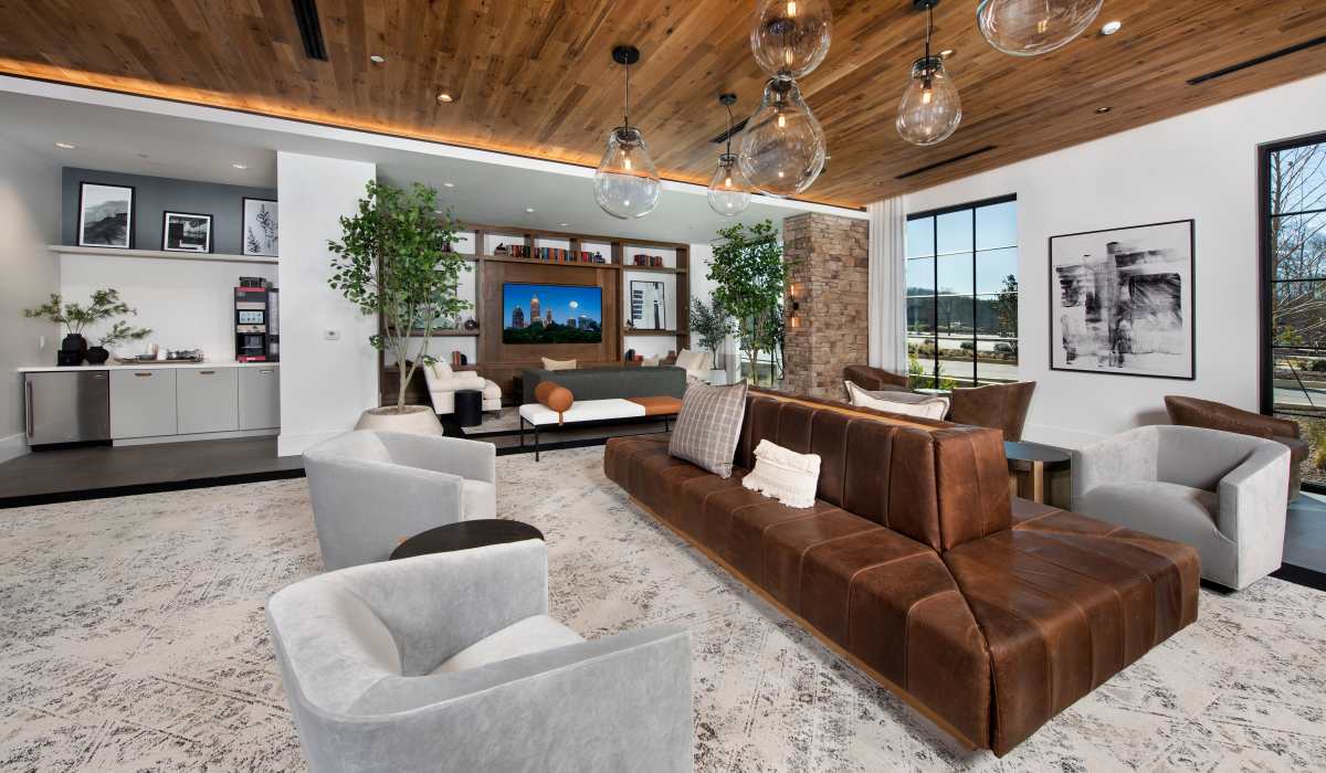 Clubhouse common area at The Row at Barrett, Kennesaw, Georgia