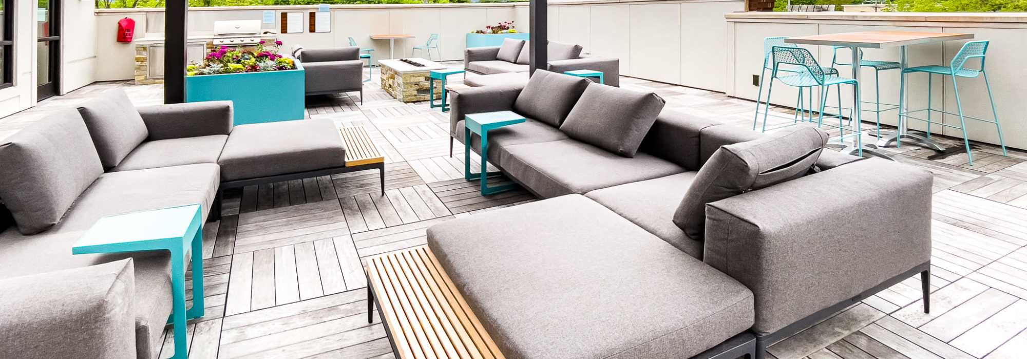 Modern couch at The Marling in Madison, Wisconsin