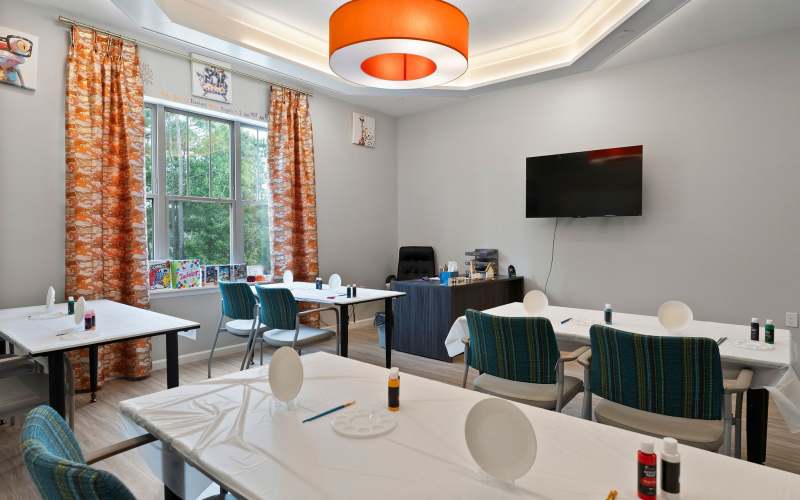 Community activity area at The Barclay at Whiskey Road in Aiken, South Carolina