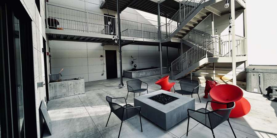 Firepit in the courtyard at Ascent 1791 in Park City, Utah