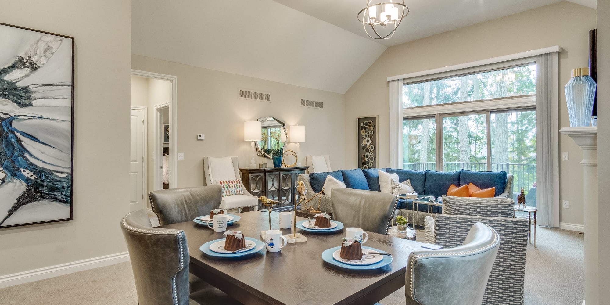 Serene bedroom at Blossom Ridge in Oakland Charter Township, Michigan