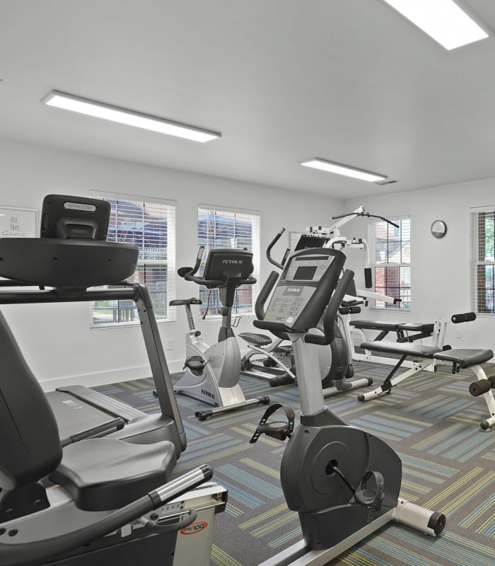 Gym at Huntington Park Apartments in Wichita, Kansas