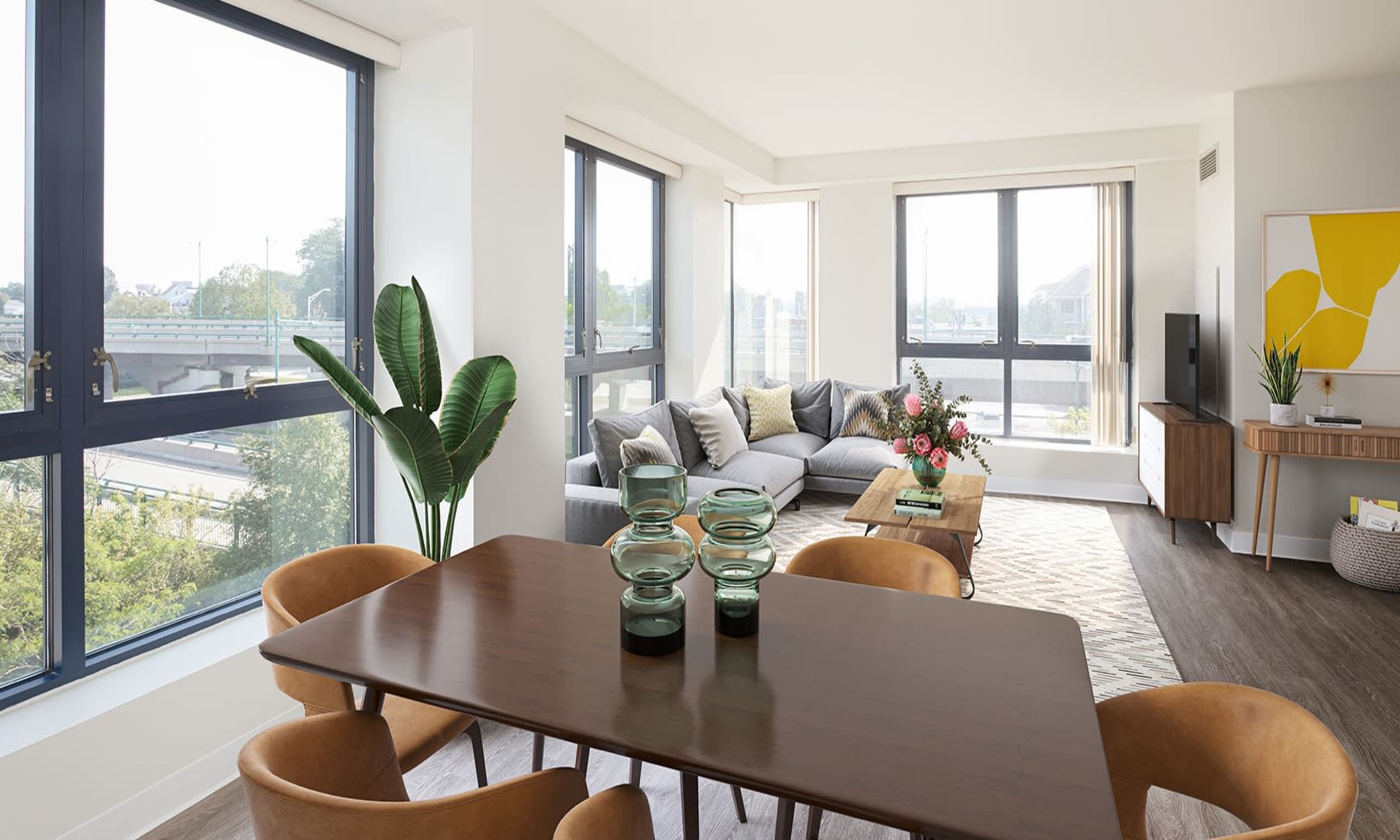 Living room in Neponset Landing in Quincy, Massachusetts