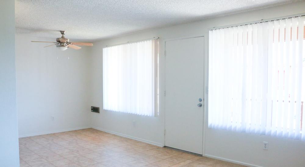 Spacious room with windows at Sandpointe in Huntington Beach, California