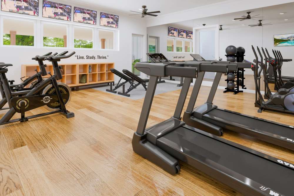 Fitness center with new equipment at Russ Town Crossing in Ruston, Louisiana