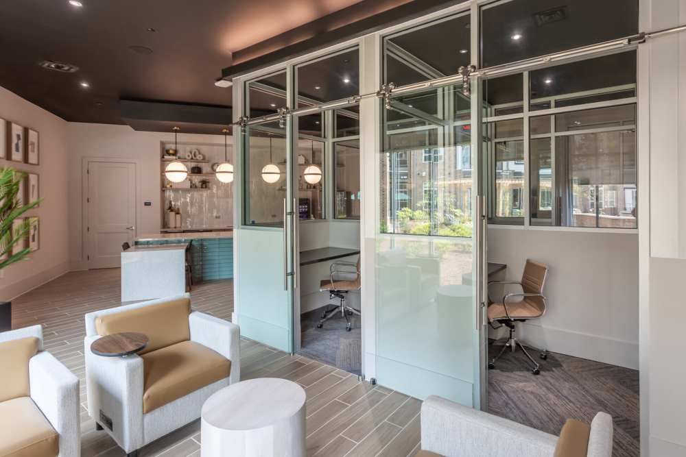 Business lounge area at District at 54 in Raleigh,North Carolina