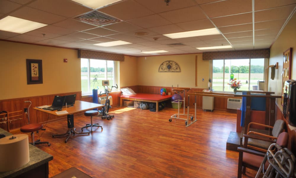 Physical therapy center at East Troy Manor in East Troy, Wisconsin