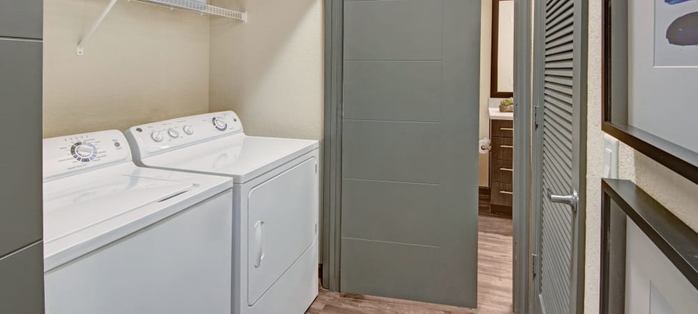 Quality washer and dryer connections at The Courtney at Lake Shadow in Orlando, Florida