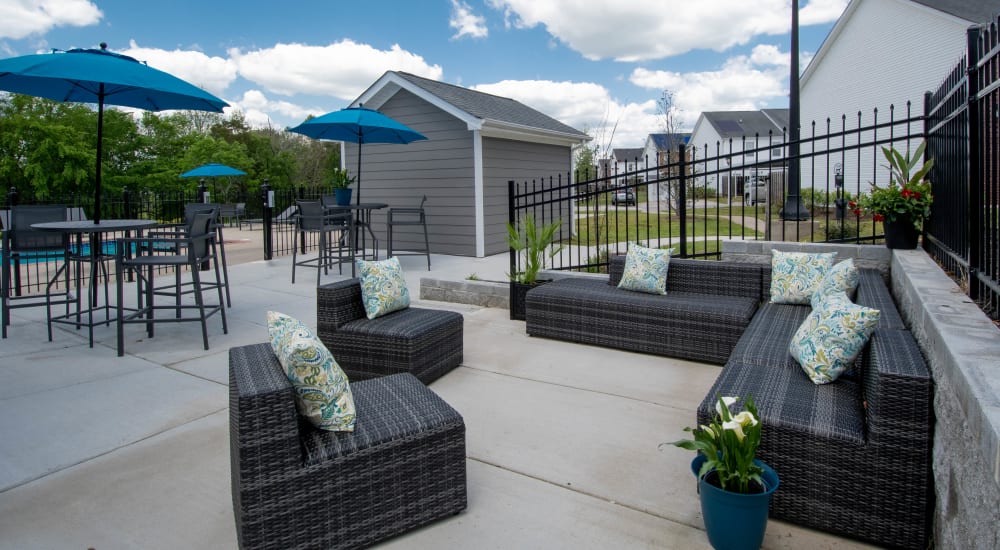 Poolside patio at Chapmans Retreat, Spring Hill, Tennessee