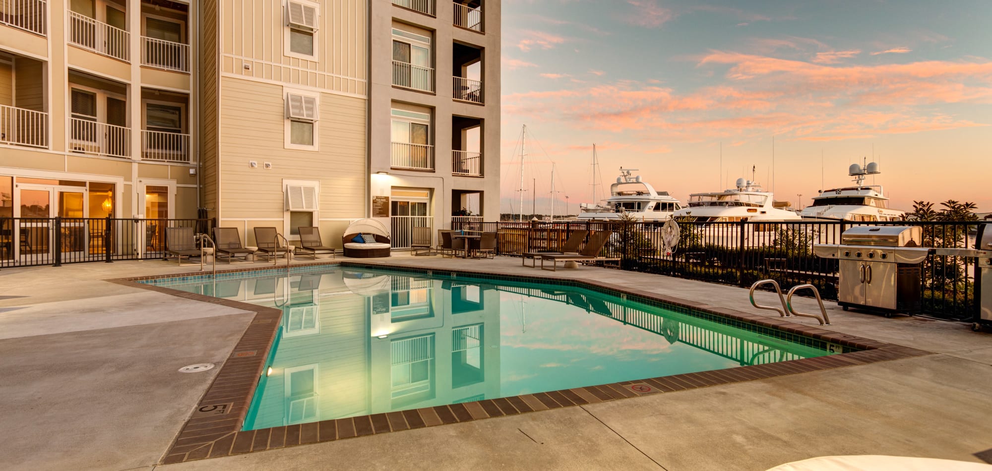 Resort-style pool at East Beach Marina, Norfolk, Virginia