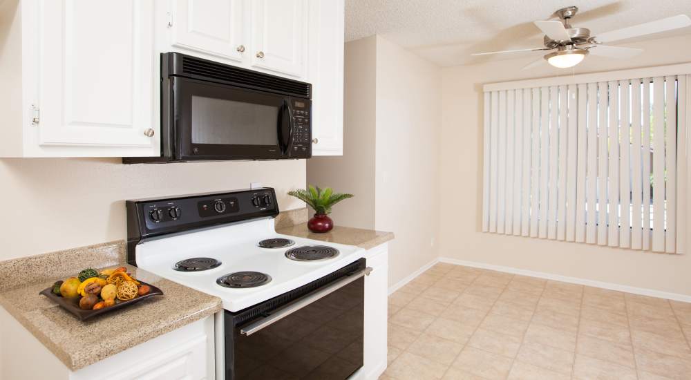 Well-lit kitchen at Forest Glen in Lake Forest,California