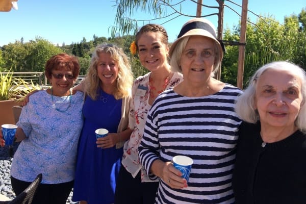 Residents wine tasting near Merrill Gardens at Lafayette in Lafayette, California. 