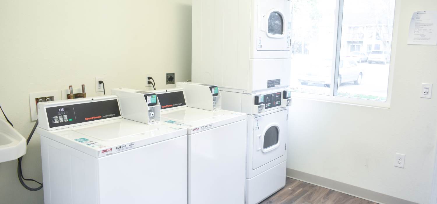 Community laundry facility at Lakewood Apartments in Stockbridge, Michigan
