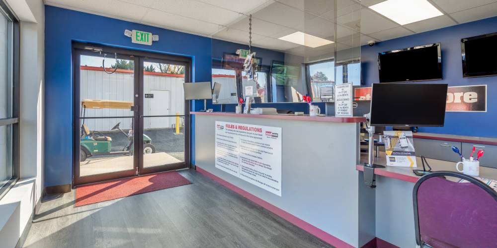Self-storage leasing office at Stack and Store - Aberdeen in Aberdeen, Maryland