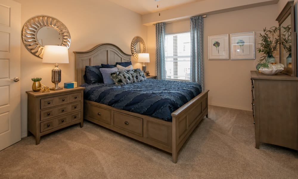 Bedroom at Bend at New Road Apartments in Waco, Texas