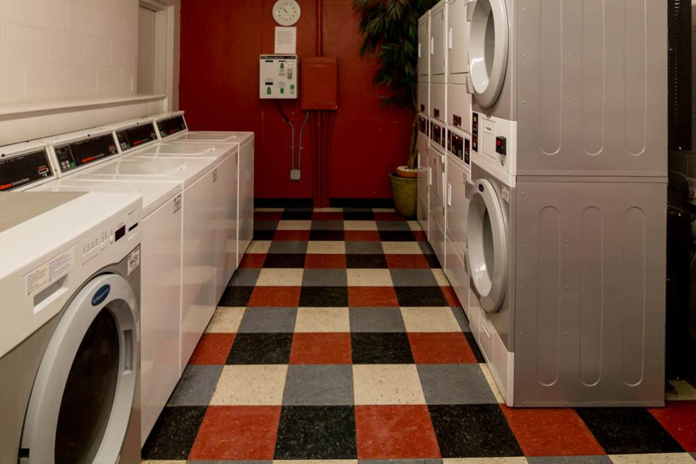 Washers and dryers in laundry facility at Central Gardens in Memphis, Tennessee