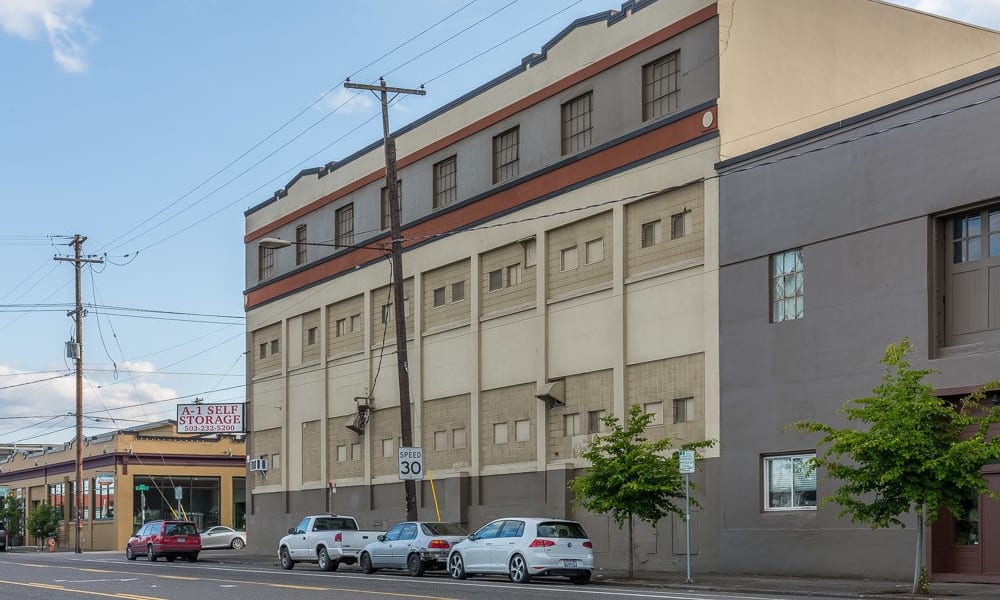 View of main building at A-1 Self Storage in Portland, Oregon