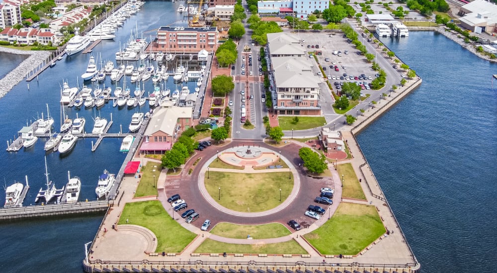 View of harbor near The Presidio in Pensacola, Florida