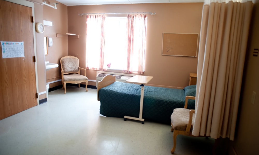 Private room with large bright window at Montello Care Center in Montello, Wisconsin