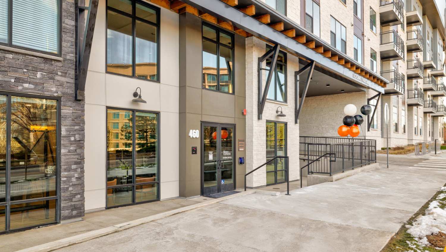 Entrance of the apartment at The Lock at Flatirons in Broomfield, Colorado