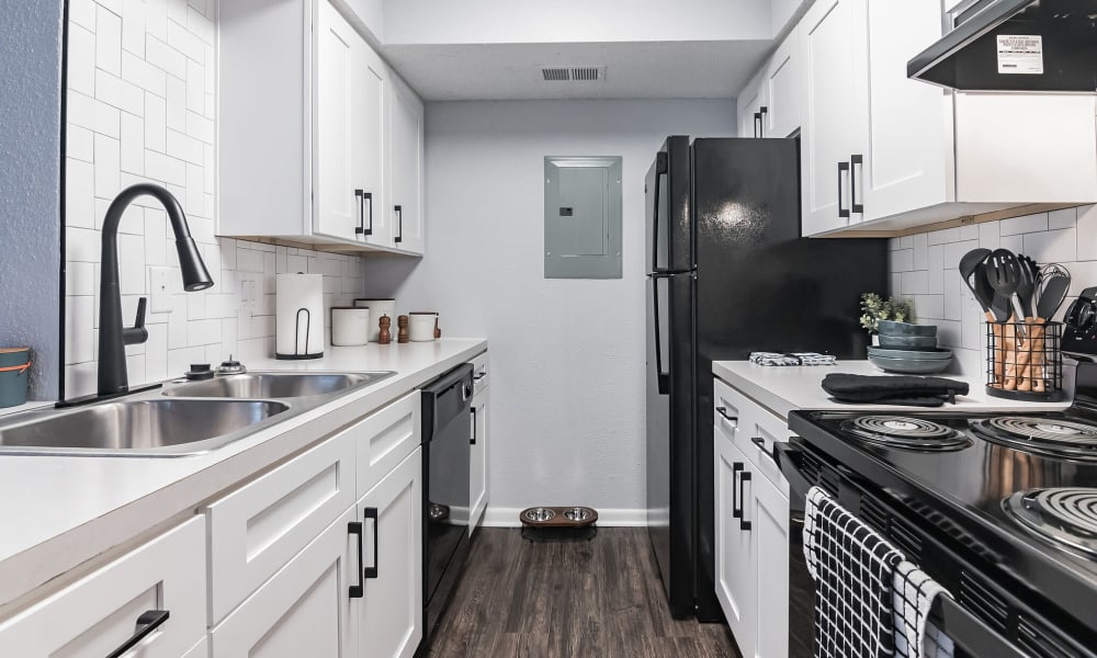 model apartment kitchen at The Hudson in Corpus Christi, Texas