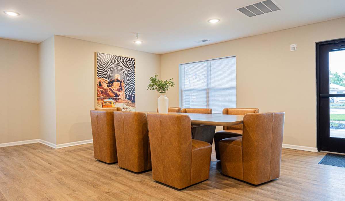Community lounge area at The Enclave on Main in Whitehall, Ohio
