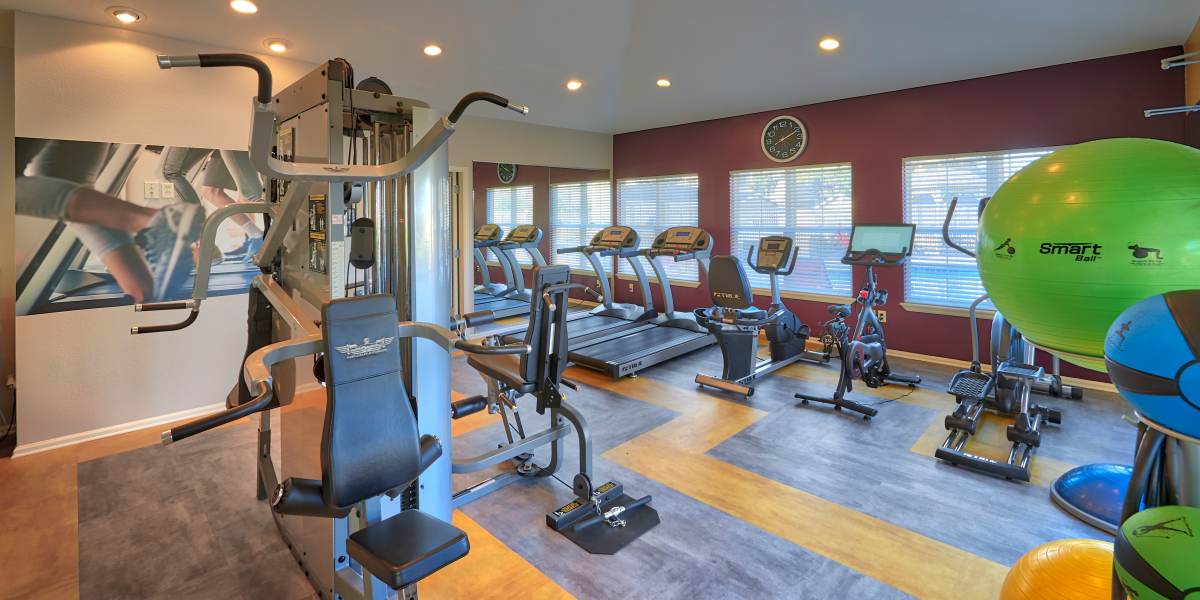 Fitness center at Westridge Apartments in Aurora, Colorado