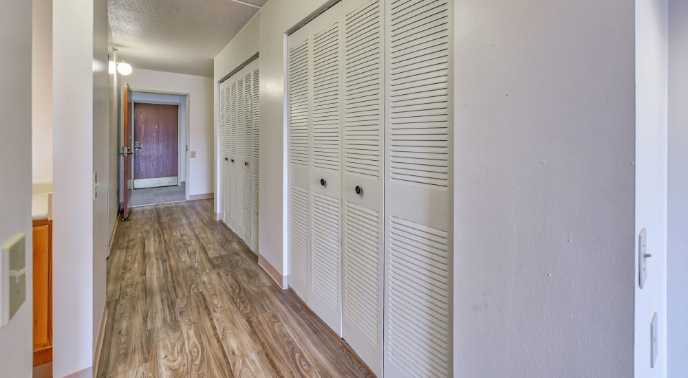 Hallway in a unit at Citizen's Plaza in New Kensington, Pennsylvania