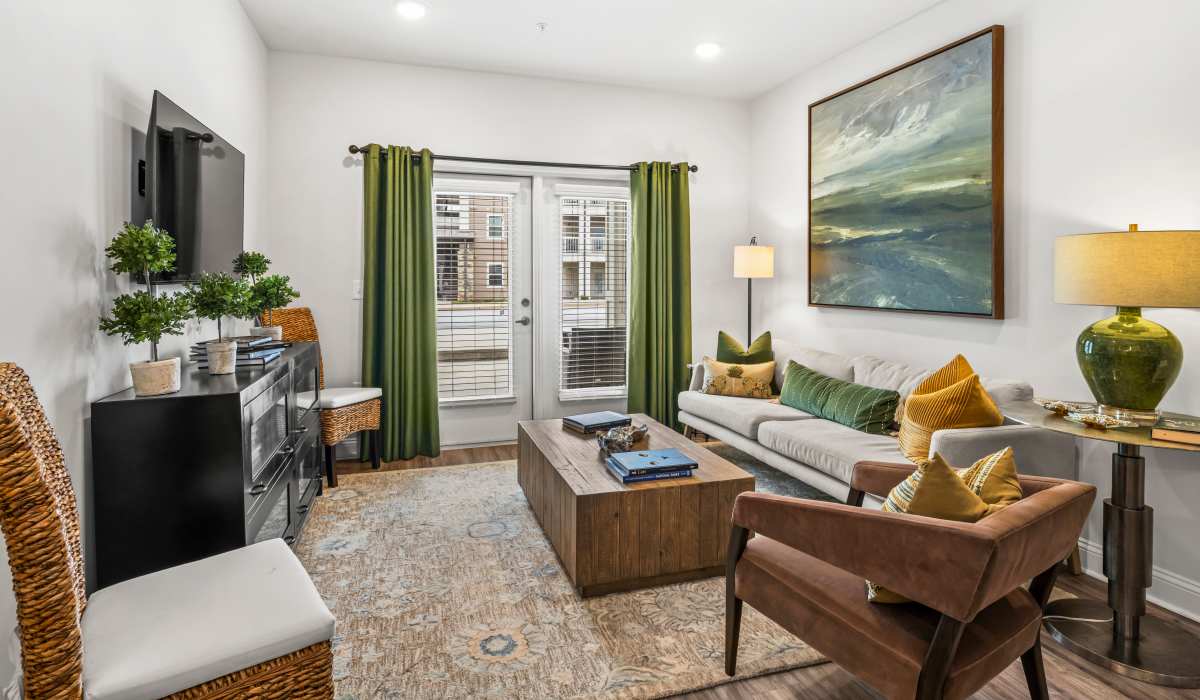 Living room in a model home at The Standard at Pinestone in Travelers Rest, South Carolina