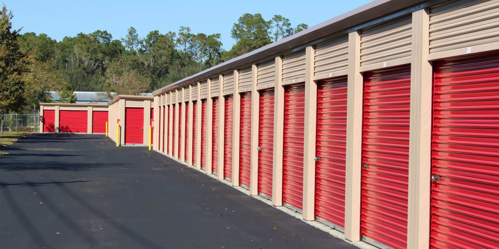Exterior units at StorQuest Self Storage in Gainesville, Florida