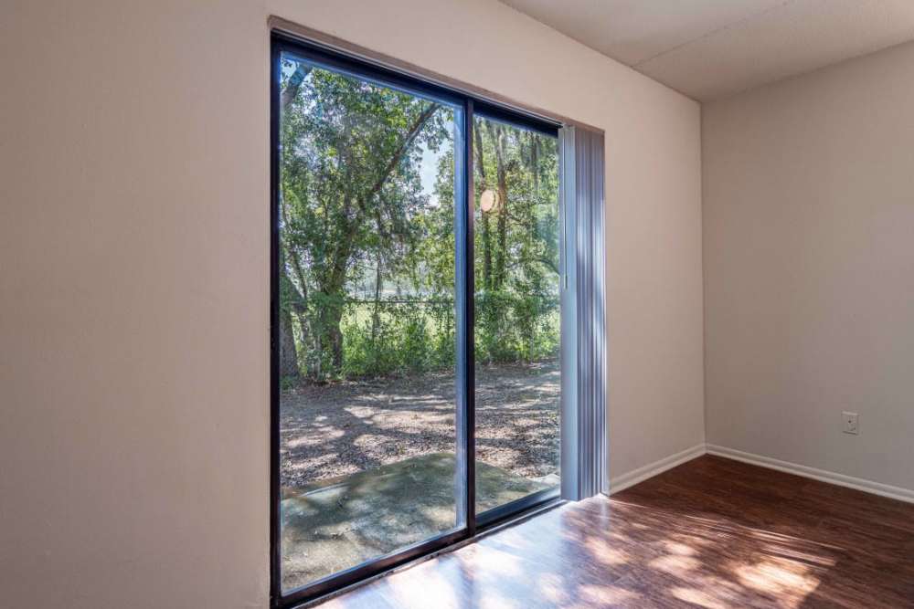 Entrance to yard from living room at Caroline Arms in Jacksonville, Florida