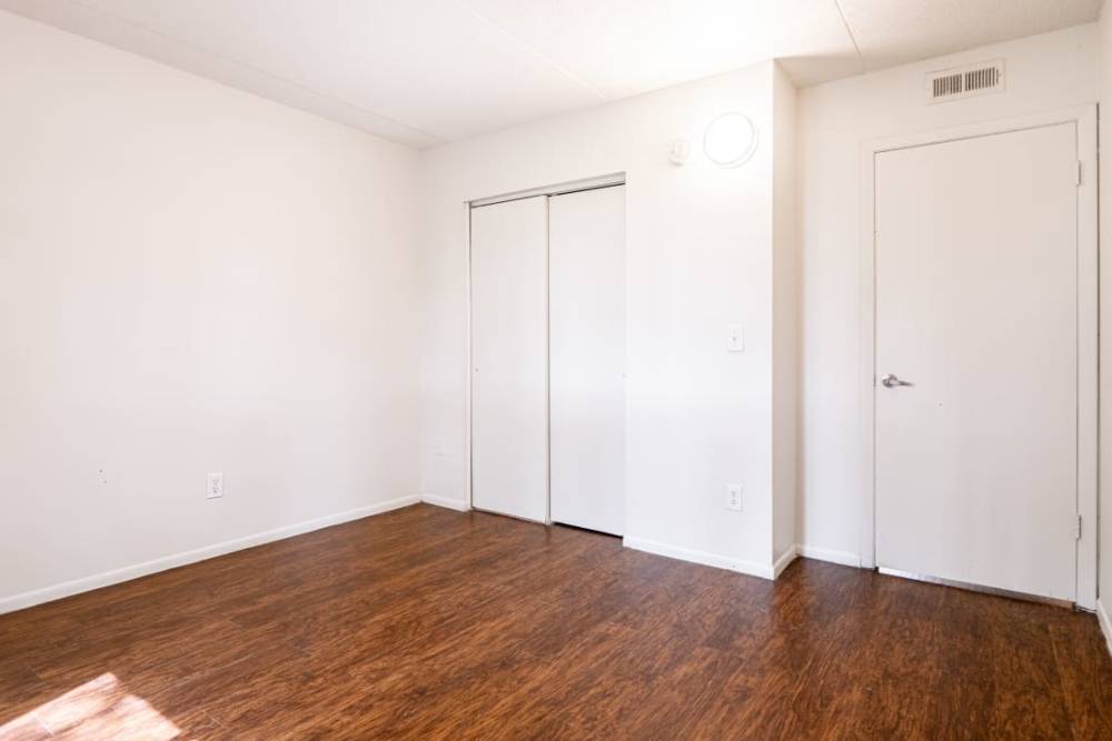 Bedroom with closet at Caroline Arms in Jacksonville, Florida