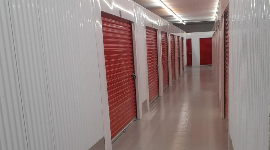 The interior storage units at KO Storage in Jamestown, North Dakota