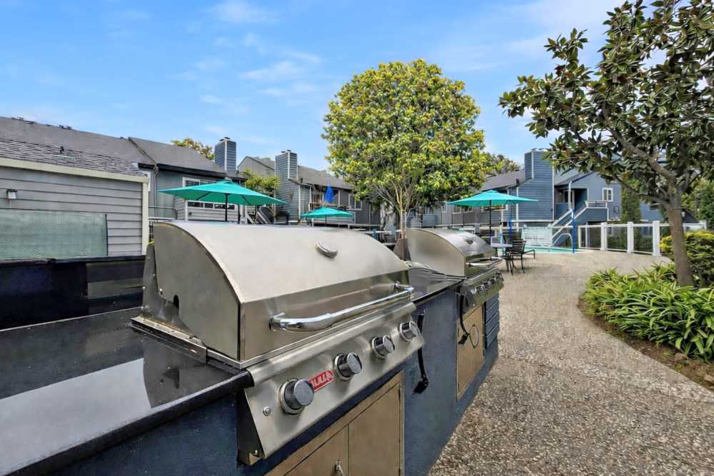 Outside grilling station at Bennington Apartments in Fairfield, California
