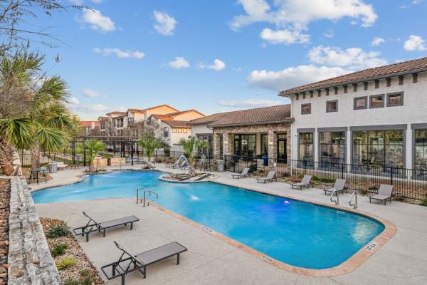 Resort-style pool at Costa Bella in San Antonio, Texas,