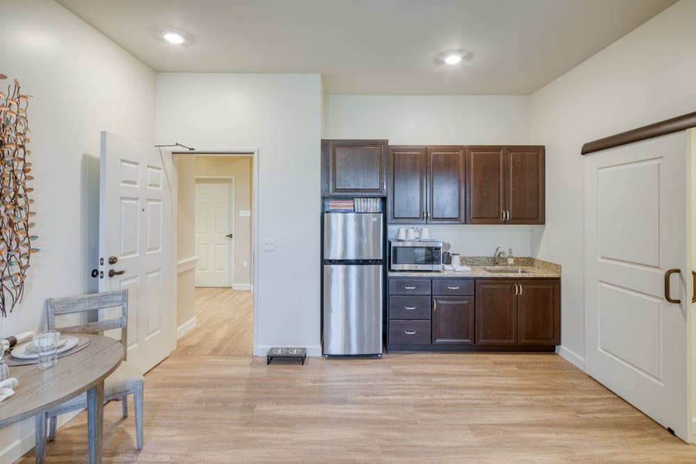 Rendering kitchen area at The Bluffs at Hamilton Hill in Novato, California