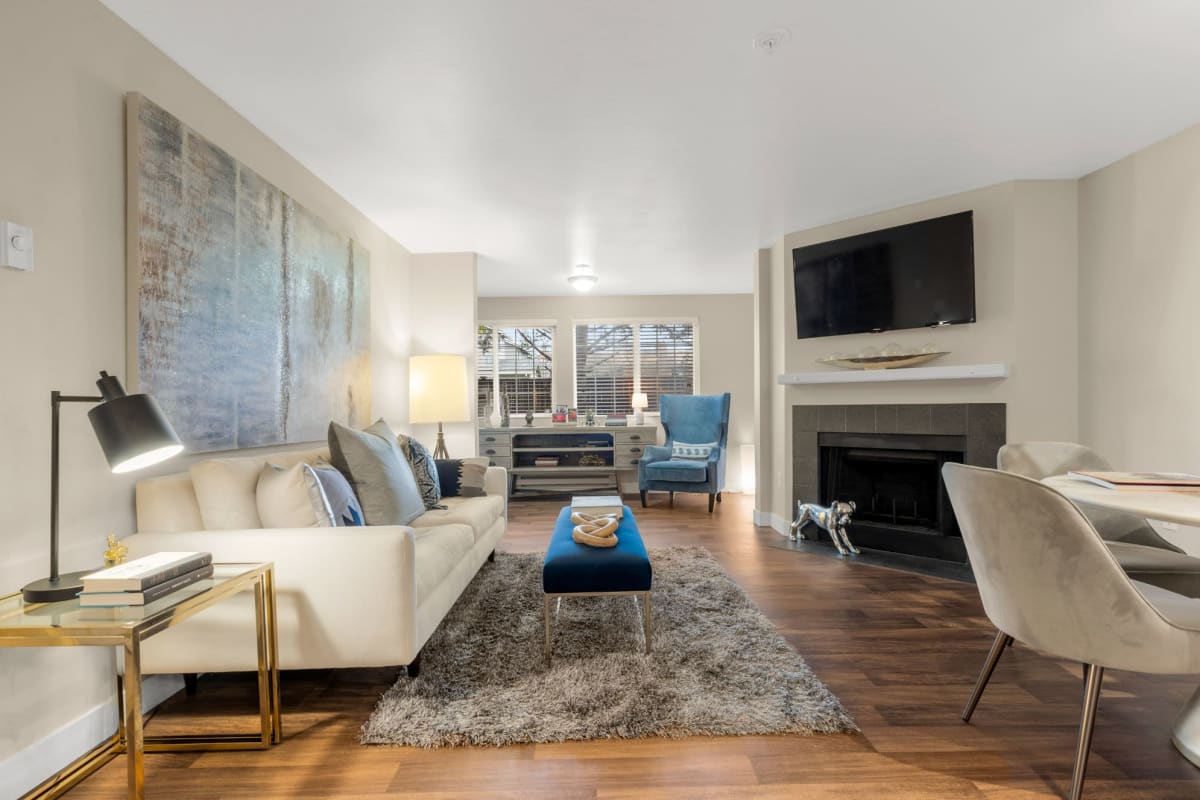 Spacious apartment with wood-style floors at Indigo Springs, Kent, Washington