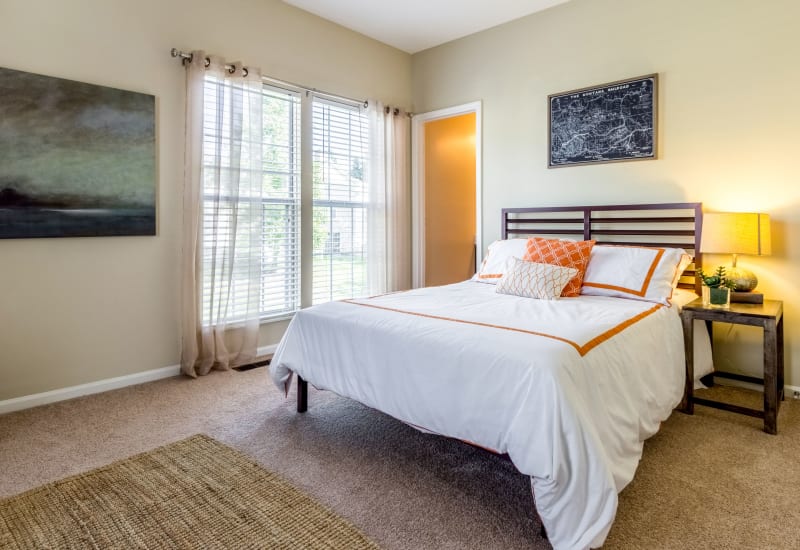 Cozy bedroom at Sycamore Ridge in Dublin, Ohio