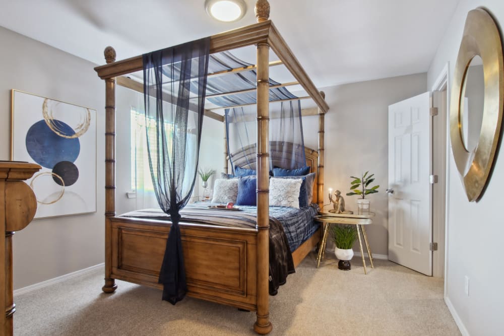 Beautiful bedroom at Summerfield Apartment Homes in Harvey, Louisiana