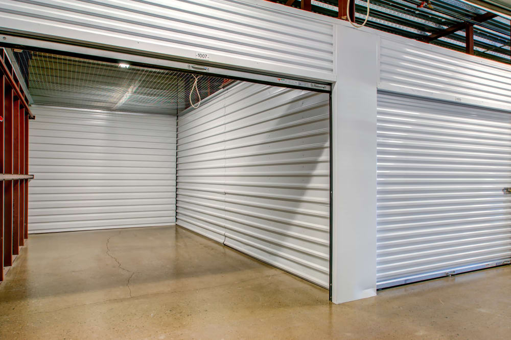 Indoor storage units with roll up door at Metro Self Storage in Wood-Ridge, New Jersey