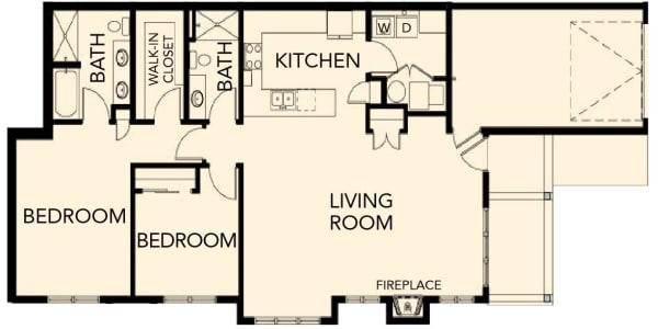 Independent Living two bedroom patio home at The Palisades at Broadmoor Park in Colorado Springs, Colorado
