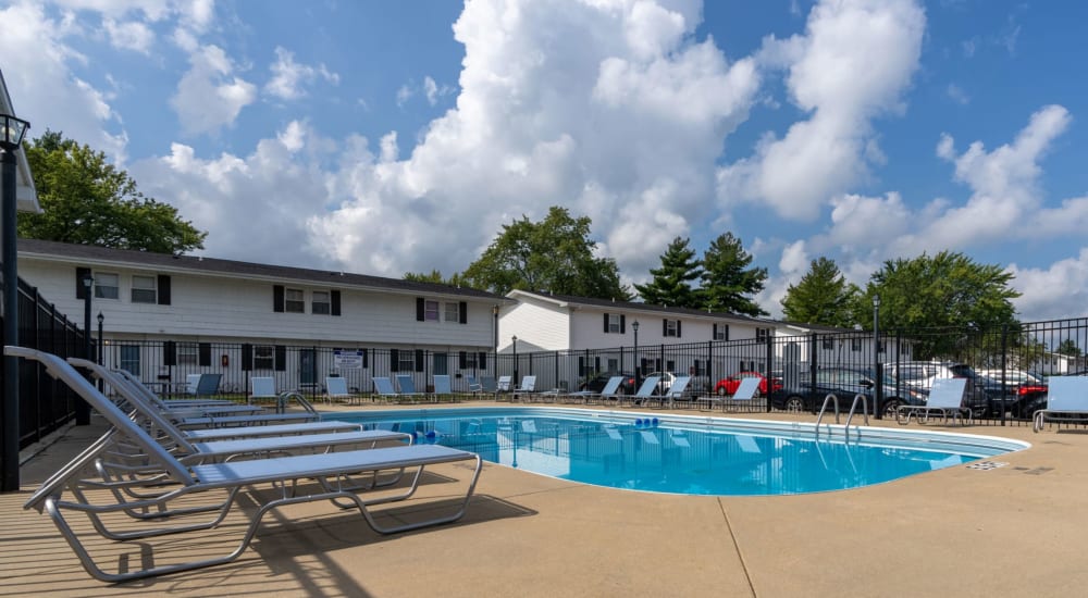 Outdoor swimming pool at Spring Creek Townhomes in Springfield, Illinois
