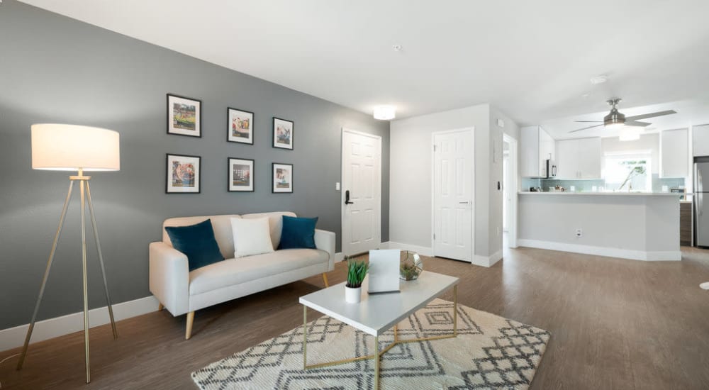 Living room at Capri Creek Apartments in Petaluma, California