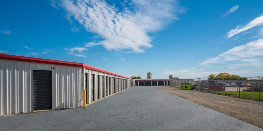 Exterior units at StorQuest Economy Self Storage in Champaign, Illinois