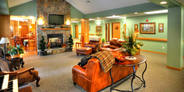 Cozy and inviting common room at The Residences on Forest Lane in Montello, Wisconsin